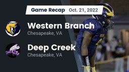Recap: Western Branch  vs. Deep Creek  2022