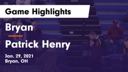 Bryan  vs Patrick Henry  Game Highlights - Jan. 29, 2021