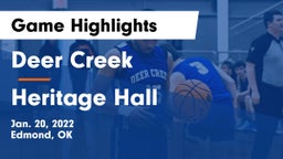 Deer Creek  vs Heritage Hall  Game Highlights - Jan. 20, 2022
