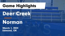Deer Creek  vs Norman  Game Highlights - March 1, 2024