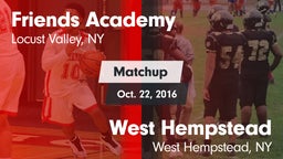 Matchup: Friends Academy vs. West Hempstead  2016