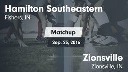 Matchup: Hamilton SE vs. Zionsville  2016