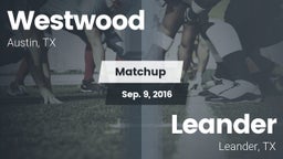 Matchup: Westwood  vs. Leander  2016