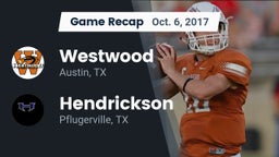 Recap: Westwood  vs. Hendrickson  2017