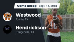 Recap: Westwood  vs. Hendrickson  2018