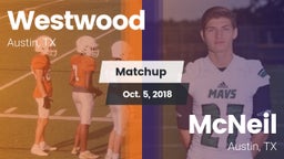Matchup: Westwood  vs. McNeil  2018