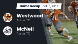 Recap: Westwood  vs. McNeil  2018