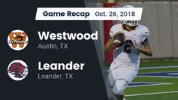 Recap: Westwood  vs. Leander  2018