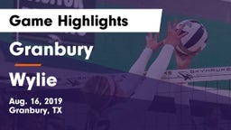 Granbury  vs Wylie  Game Highlights - Aug. 16, 2019