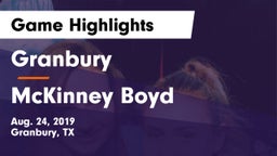 Granbury  vs McKinney Boyd  Game Highlights - Aug. 24, 2019