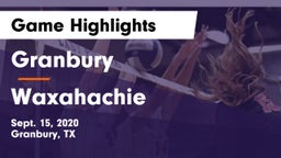 Granbury  vs Waxahachie  Game Highlights - Sept. 15, 2020