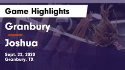 Granbury  vs Joshua  Game Highlights - Sept. 22, 2020