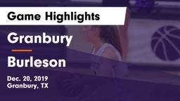 Granbury  vs Burleson  Game Highlights - Dec. 20, 2019