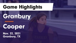 Granbury  vs Cooper  Game Highlights - Nov. 22, 2021