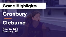 Granbury  vs Cleburne  Game Highlights - Nov. 30, 2021