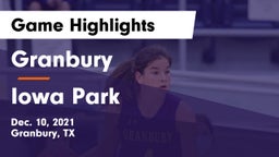 Granbury  vs Iowa Park  Game Highlights - Dec. 10, 2021