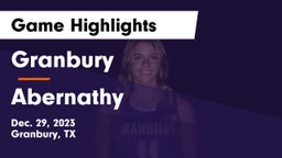 Granbury  vs Abernathy  Game Highlights - Dec. 29, 2023