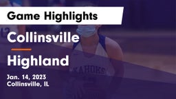Collinsville  vs Highland  Game Highlights - Jan. 14, 2023