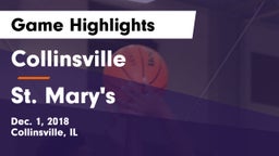 Collinsville  vs St. Mary's  Game Highlights - Dec. 1, 2018