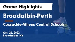 Broadalbin-Perth  vs Coxsackie-Athens Central Schools Game Highlights - Oct. 20, 2022