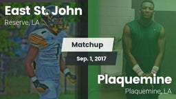 Matchup: East St. John vs. Plaquemine  2017