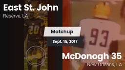 Matchup: East St. John vs. McDonogh 35  2017