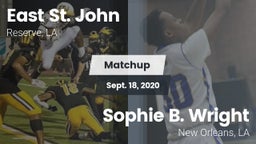 Matchup: East St. John vs. Sophie B. Wright  2020