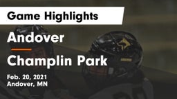 Andover  vs Champlin Park  Game Highlights - Feb. 20, 2021