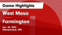 West Mesa  vs Farmington  Game Highlights - Jan. 20, 2023