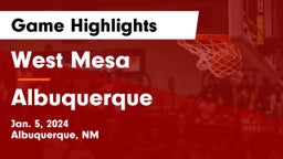 West Mesa  vs Albuquerque  Game Highlights - Jan. 5, 2024