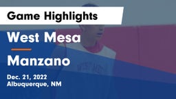 West Mesa  vs Manzano  Game Highlights - Dec. 21, 2022