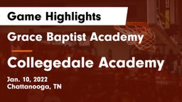 Grace Baptist Academy  vs Collegedale Academy Game Highlights - Jan. 10, 2022