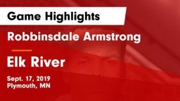 Robbinsdale Armstrong  vs Elk River Game Highlights - Sept. 17, 2019