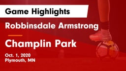 Robbinsdale Armstrong  vs Champlin Park  Game Highlights - Oct. 1, 2020
