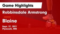 Robbinsdale Armstrong  vs Blaine  Game Highlights - Sept. 27, 2021