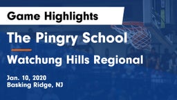 The Pingry School vs Watchung Hills Regional  Game Highlights - Jan. 10, 2020