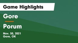 Gore  vs Porum  Game Highlights - Nov. 30, 2021