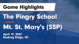 The Pingry School vs Mt. St. Mary's (SSP) Game Highlights - April 19, 2022