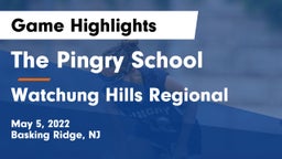 The Pingry School vs Watchung Hills Regional  Game Highlights - May 5, 2022