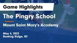 The Pingry School vs Mount Saint Mary's Academy Game Highlights - May 4, 2023