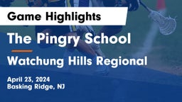 The Pingry School vs Watchung Hills Regional  Game Highlights - April 23, 2024