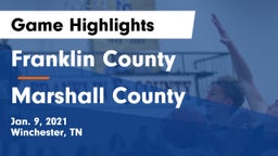 Franklin County  vs Marshall County  Game Highlights - Jan. 9, 2021