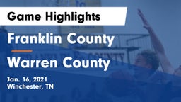 Franklin County  vs Warren County  Game Highlights - Jan. 16, 2021