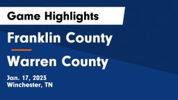 Franklin County  vs Warren County  Game Highlights - Jan. 17, 2023