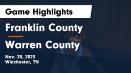 Franklin County  vs Warren County  Game Highlights - Nov. 28, 2023