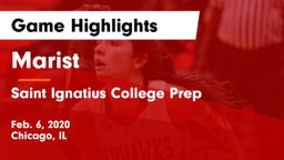 Marist  vs Saint Ignatius College Prep Game Highlights - Feb. 6, 2020