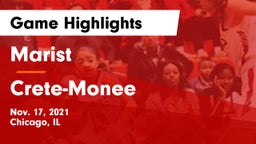 Marist  vs Crete-Monee  Game Highlights - Nov. 17, 2021