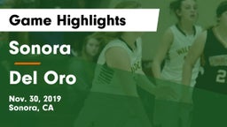 Sonora  vs Del Oro  Game Highlights - Nov. 30, 2019