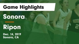 Sonora  vs Ripon  Game Highlights - Dec. 14, 2019