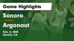 Sonora  vs Argonaut  Game Highlights - Feb. 4, 2020